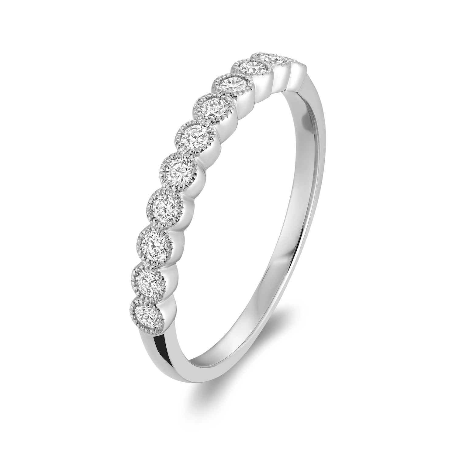 Semi Eternity Milgrain Diamond Band - RNB Jewellery