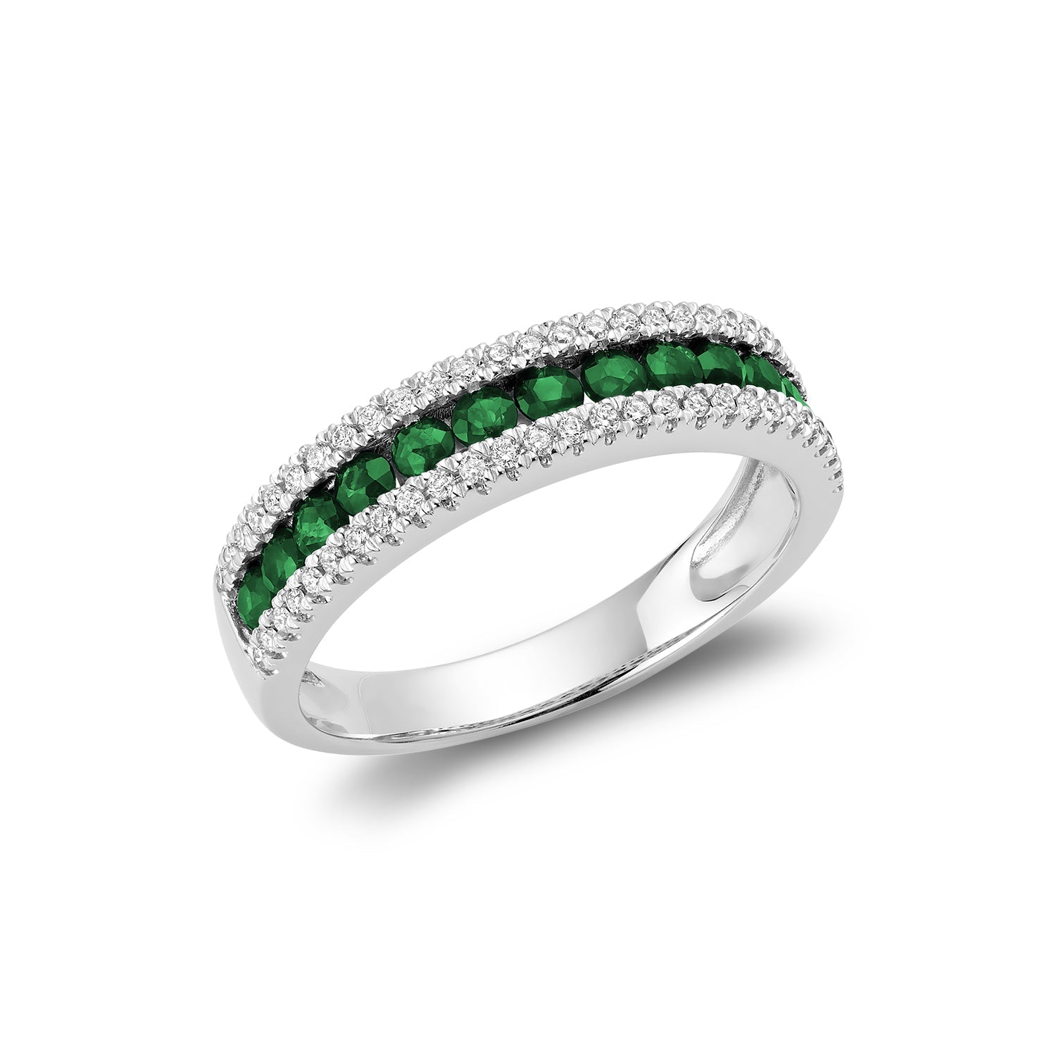 Semi Eternity Precious Stone & Diamond Ring - RNB Jewellery