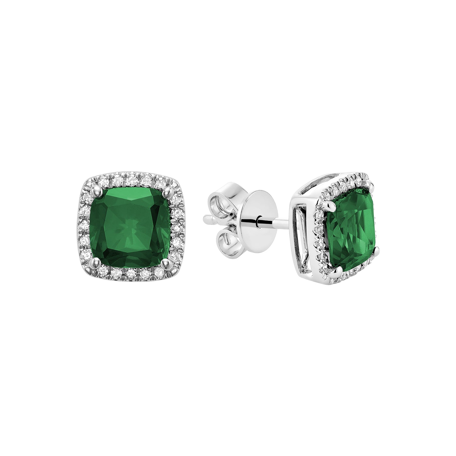 Semi Precious Stone & Diamond Halo Stud Earrings - RNB Jewellery