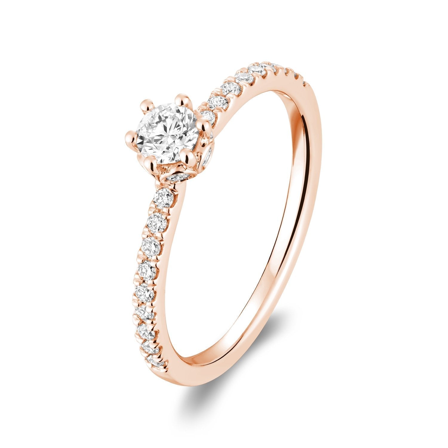 Solitaire Crown Setting Diamond Engagement Ring - RNB Jewellery