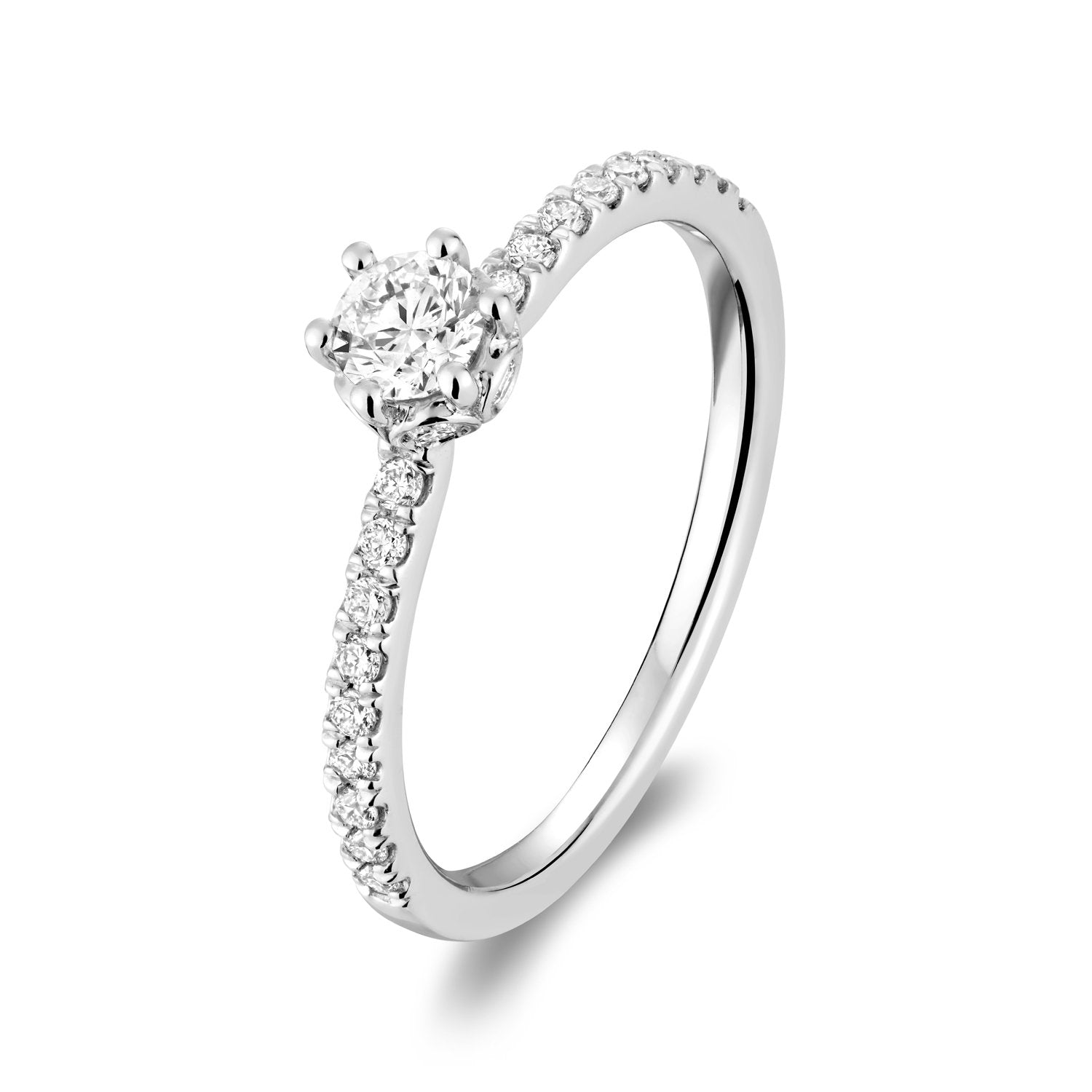 Solitaire Crown Setting Diamond Engagement Ring - RNB Jewellery