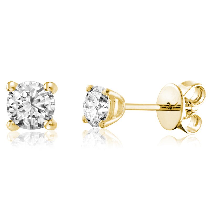 Solitaire Diamond Stud Earrings - RNB Jewellery