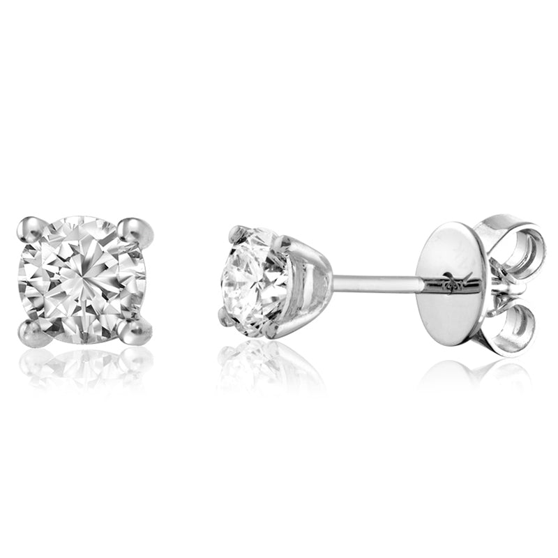 Solitaire Diamond Stud Earrings - RNB Jewellery