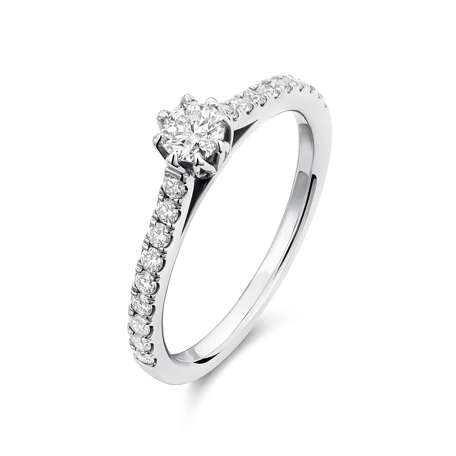 Solitaire Petal Diamond Engagement Ring - RNB Jewellery