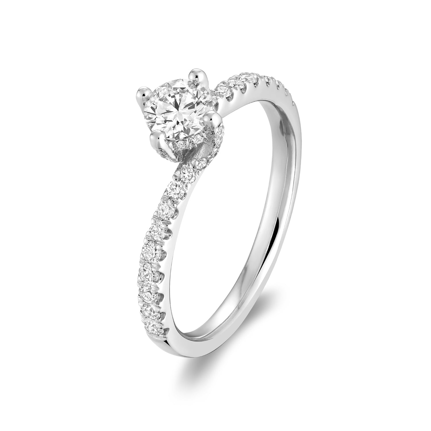 Solitaire Twist Diamond Engagement Ring - RNB Jewellery