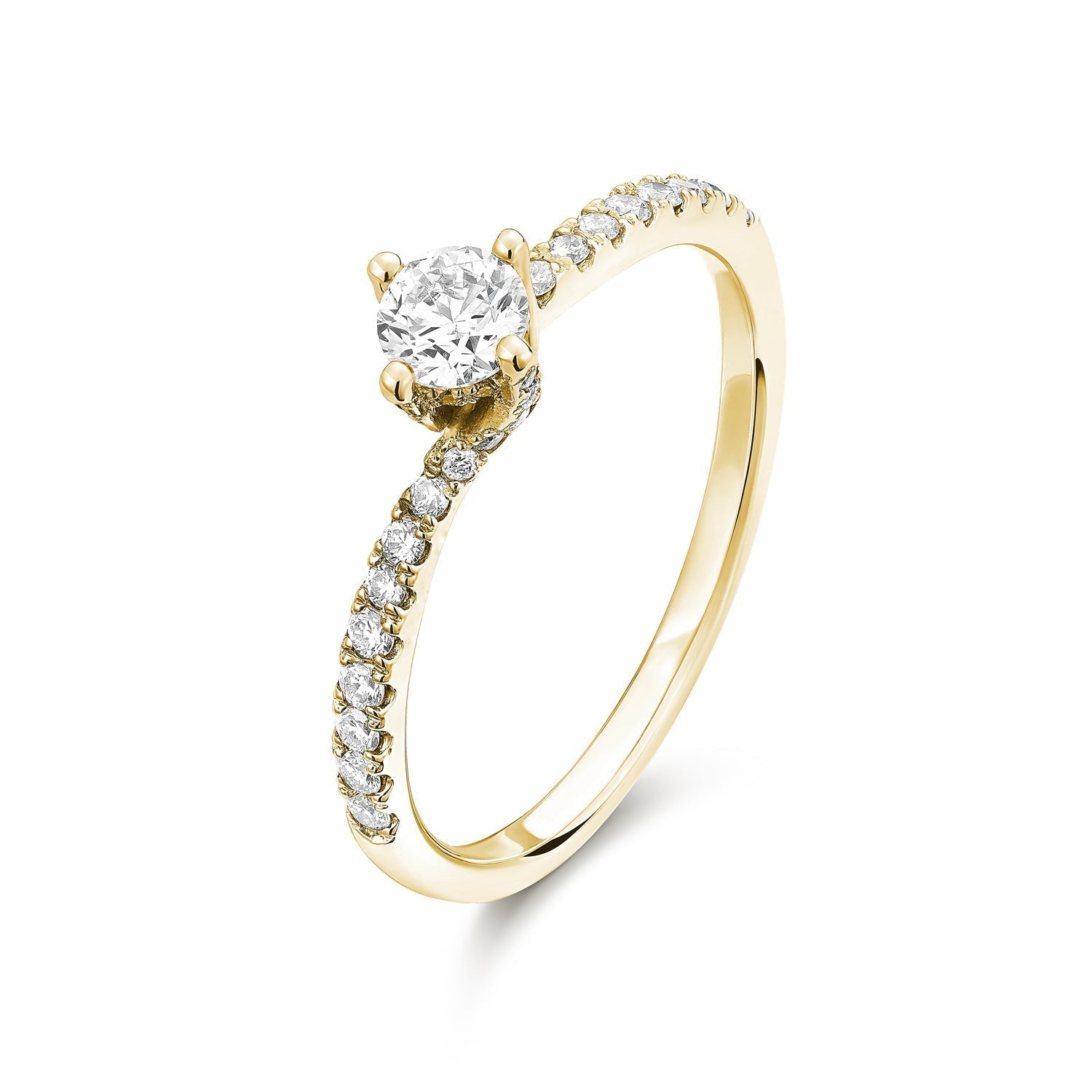 Solitaire Twist Diamond Engagement Ring - RNB Jewellery