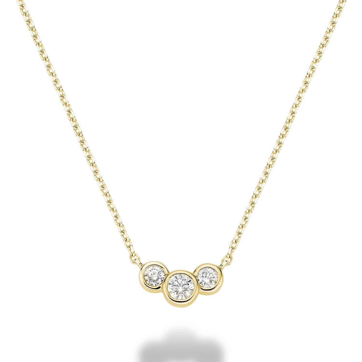 Triple Bezel Diamond Necklace - RNB Jewellery