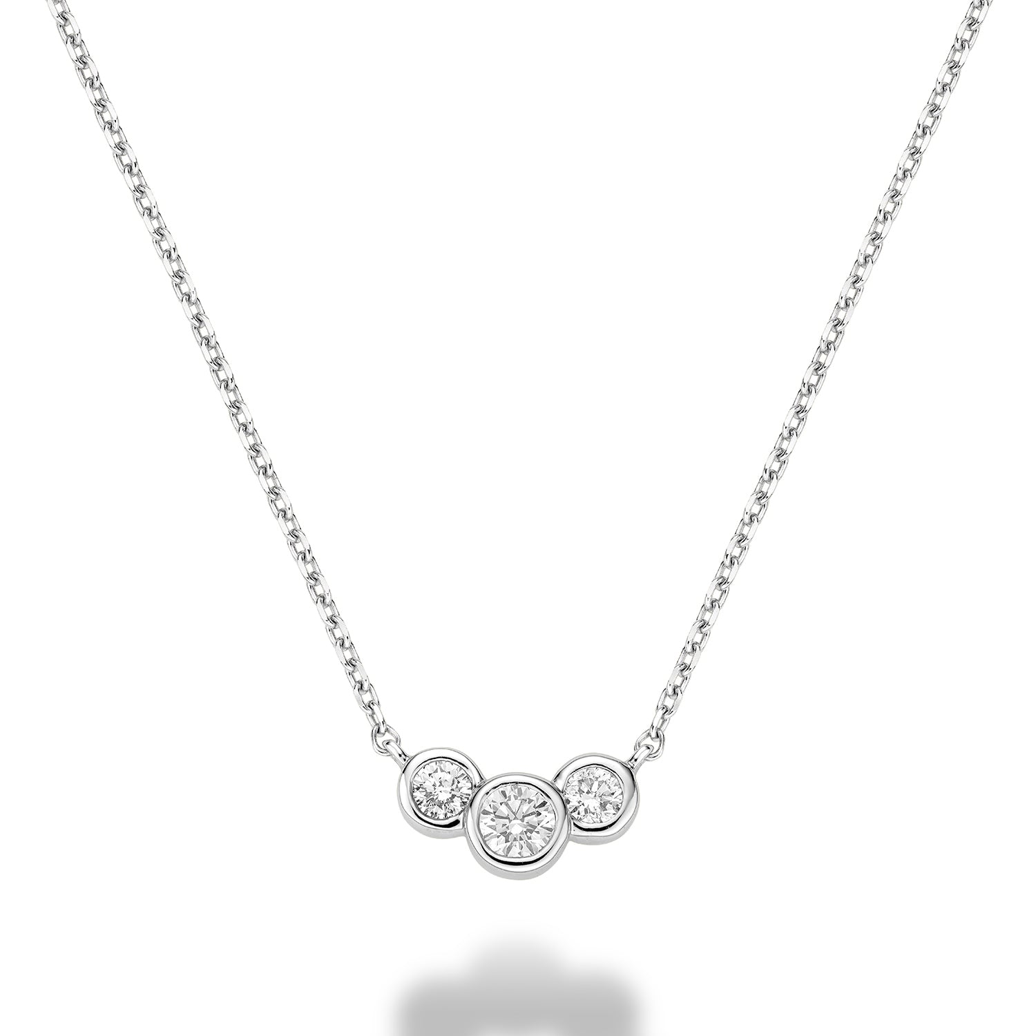 Triple Bezel Diamond Necklace - RNB Jewellery