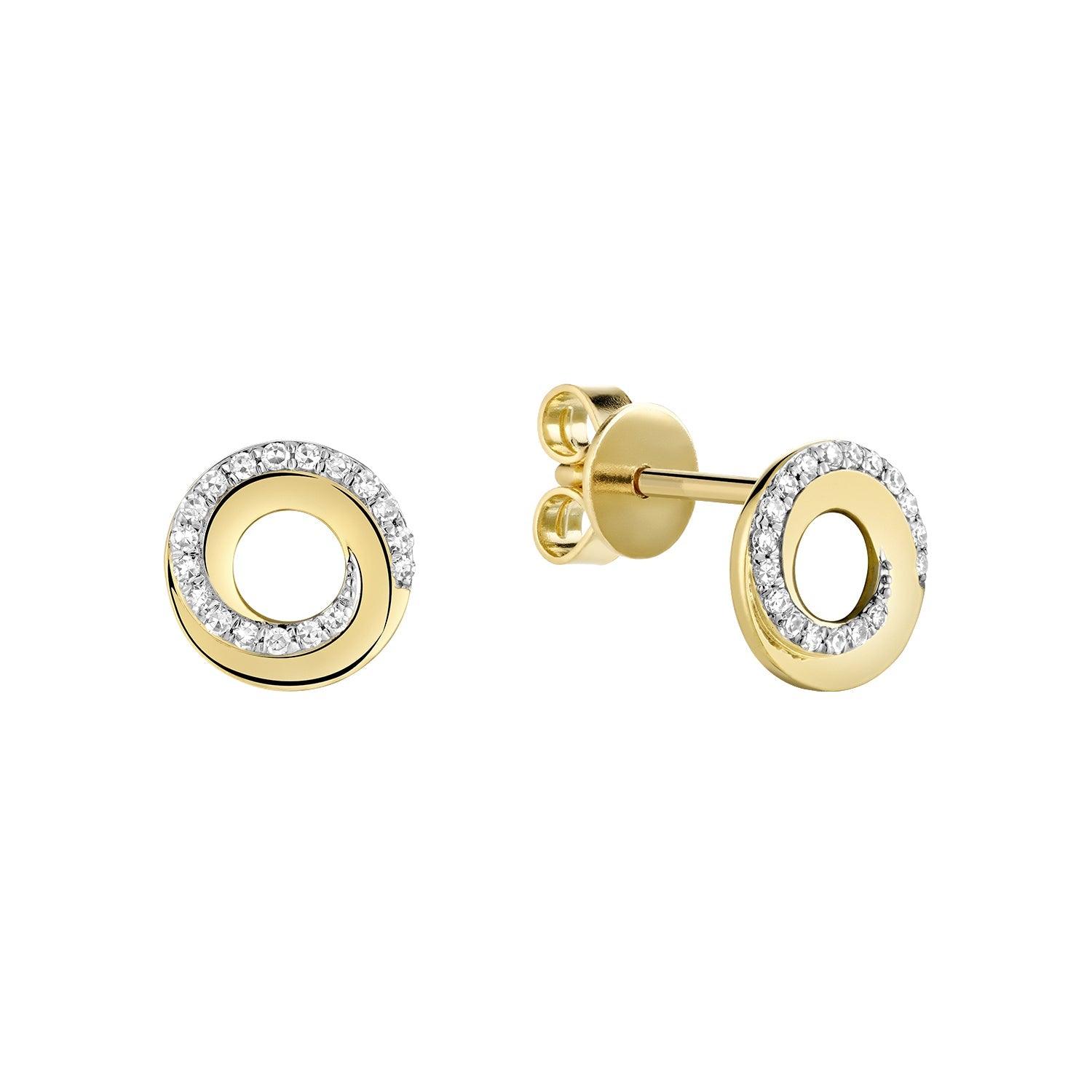 Whirl Diamond Stud Earrings - RNB Jewellery