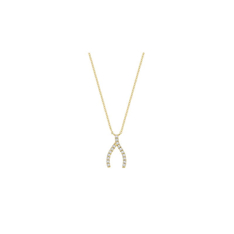 Wish Bone Diamond Necklace - RNB Jewellery