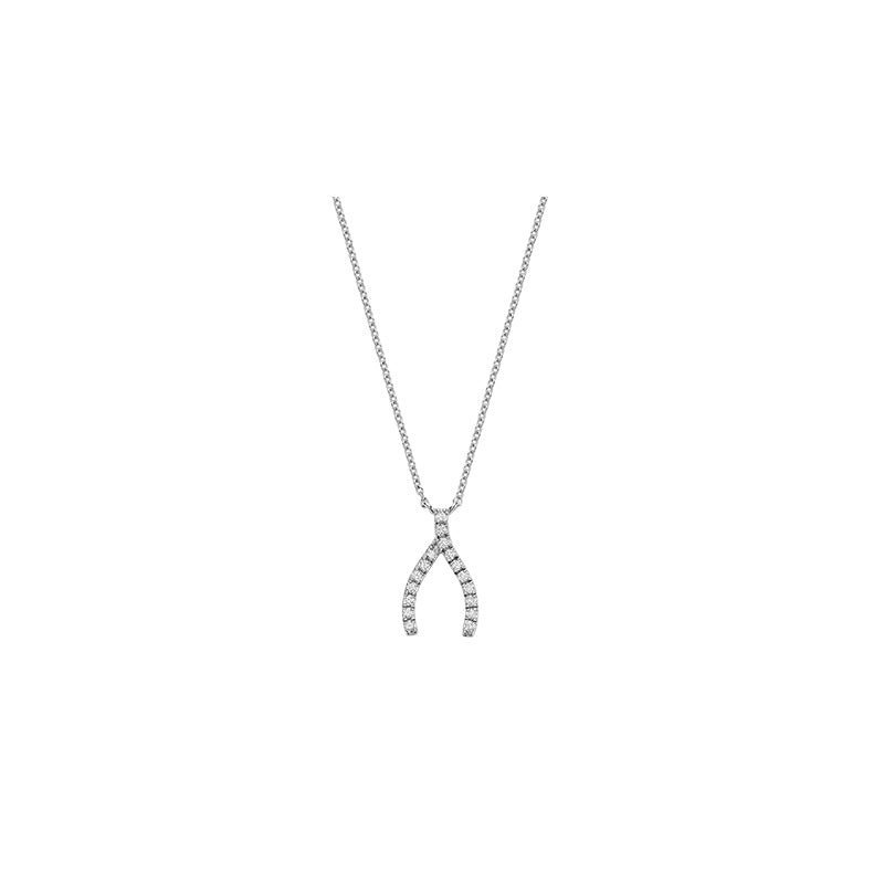 Wish Bone Diamond Necklace - RNB Jewellery