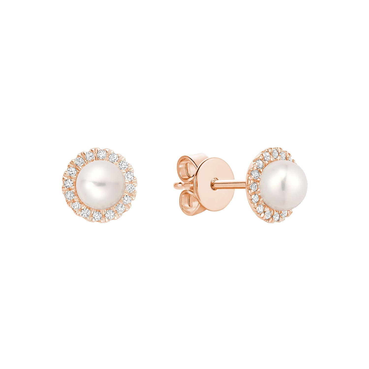 Freshwater Pearl & Diamond Earrings