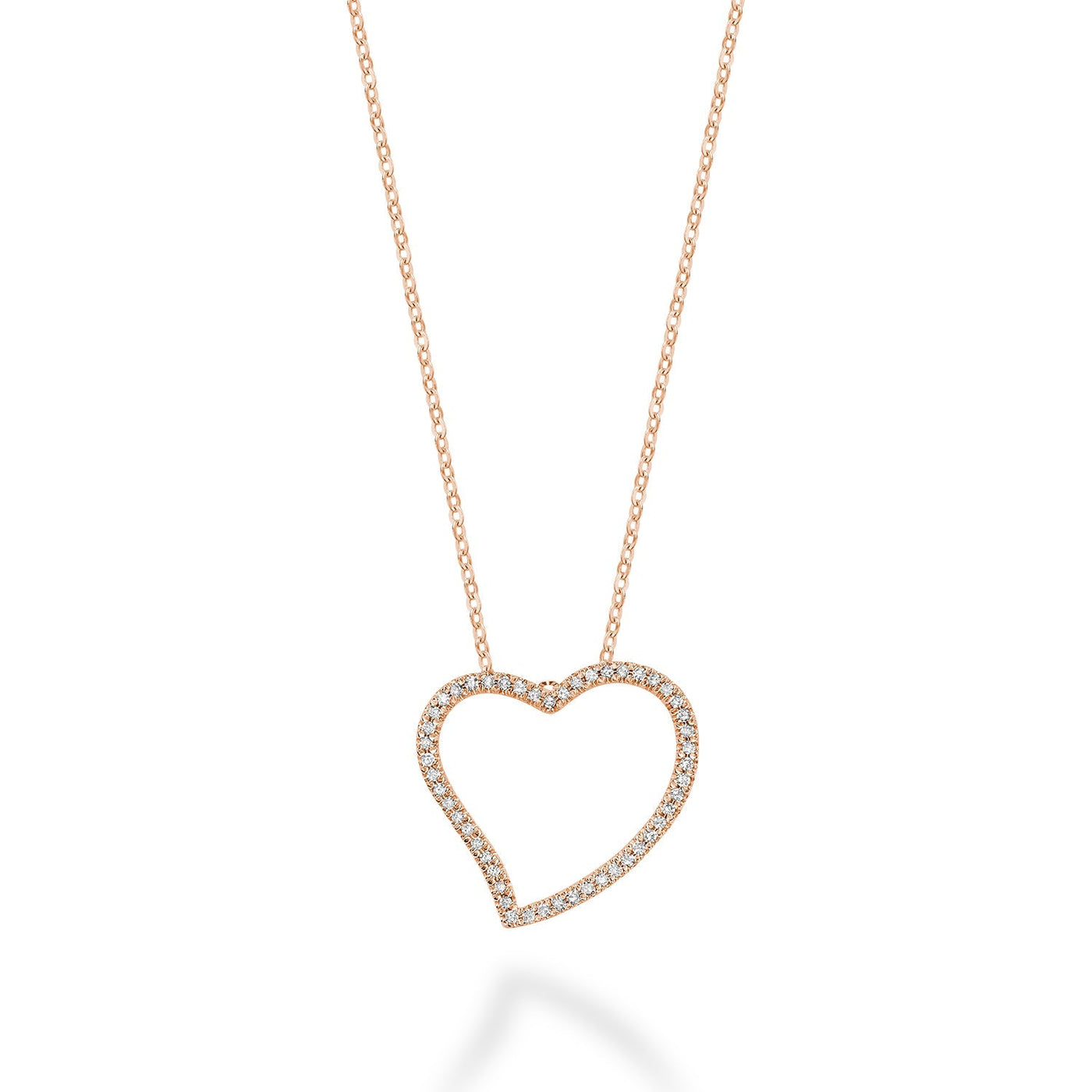 Asymmetrical Diamond Heart Pendant - RNB Jewellery