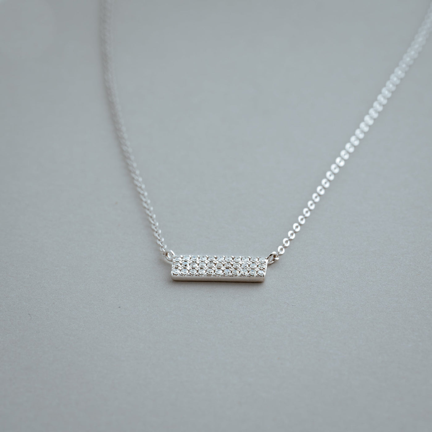 Bar Plate Diamond Necklace - RNB Jewellery
