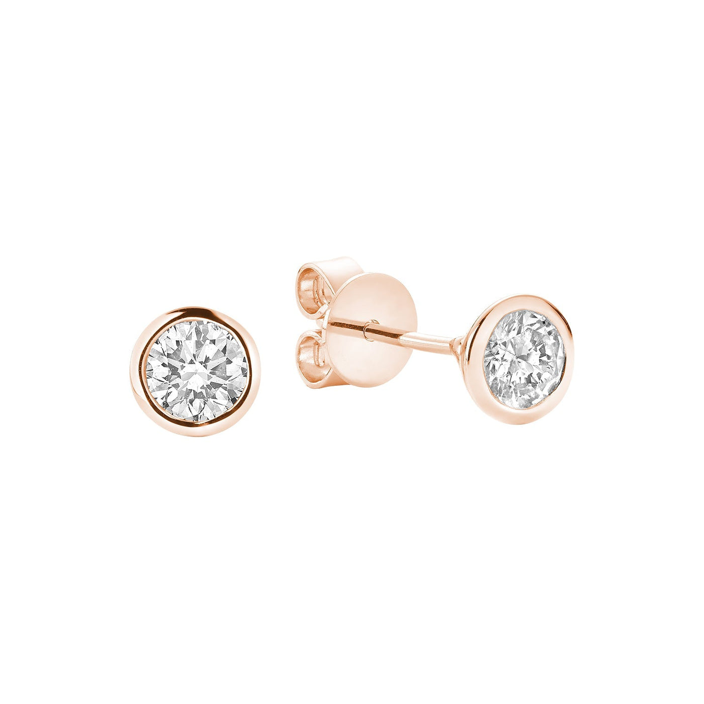 Bezel & Diamond Stud Earrings - RNB Jewellery