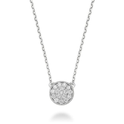 Circle Diamond Milgrain Necklace - RNB Jewellery