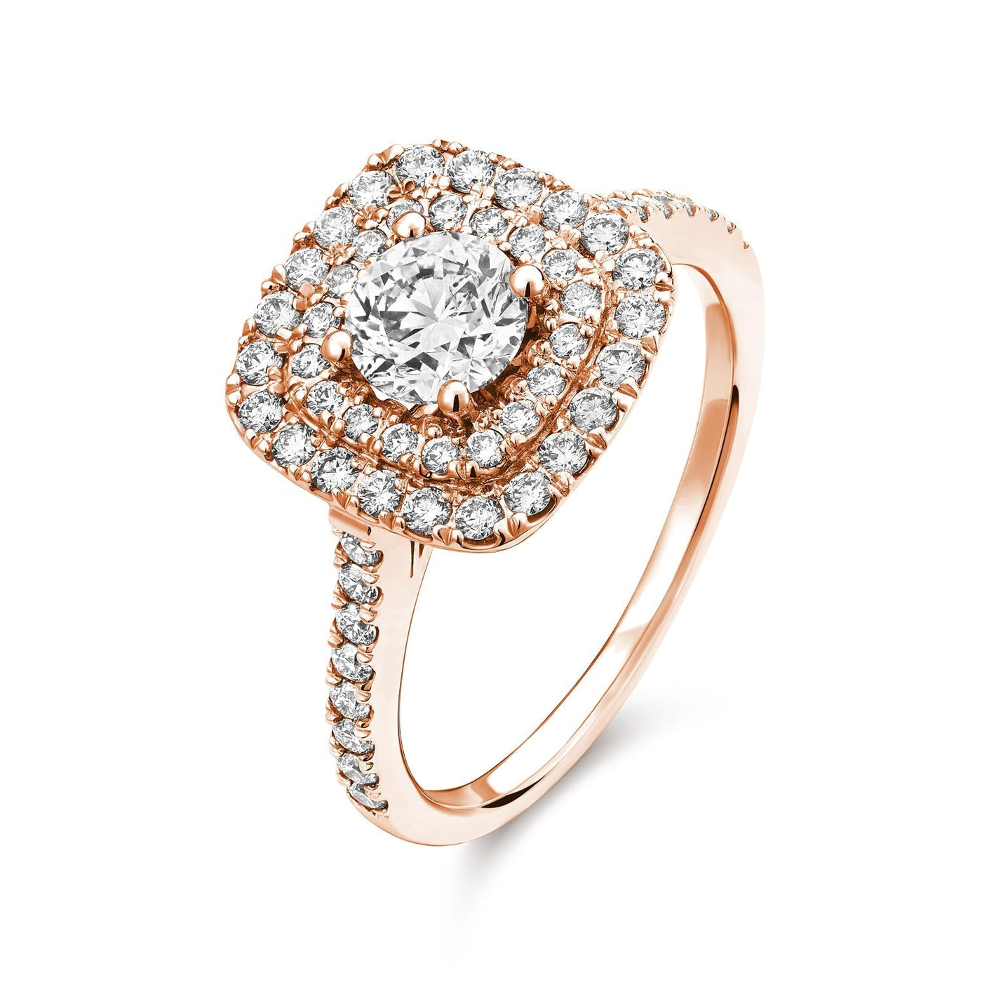 Cushion Double Halo Diamond Engagement Ring - RNB Jewellery