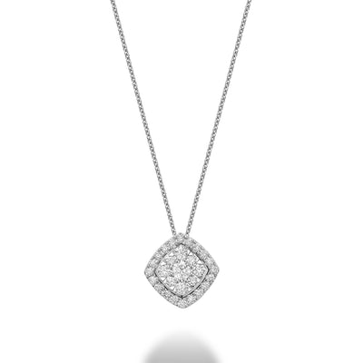 Cushion Halo Diamond Pendant - RNB Jewellery