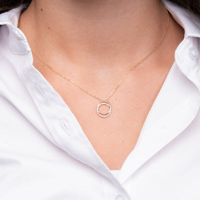Double Circle Diamond Necklace - RNB Jewellery