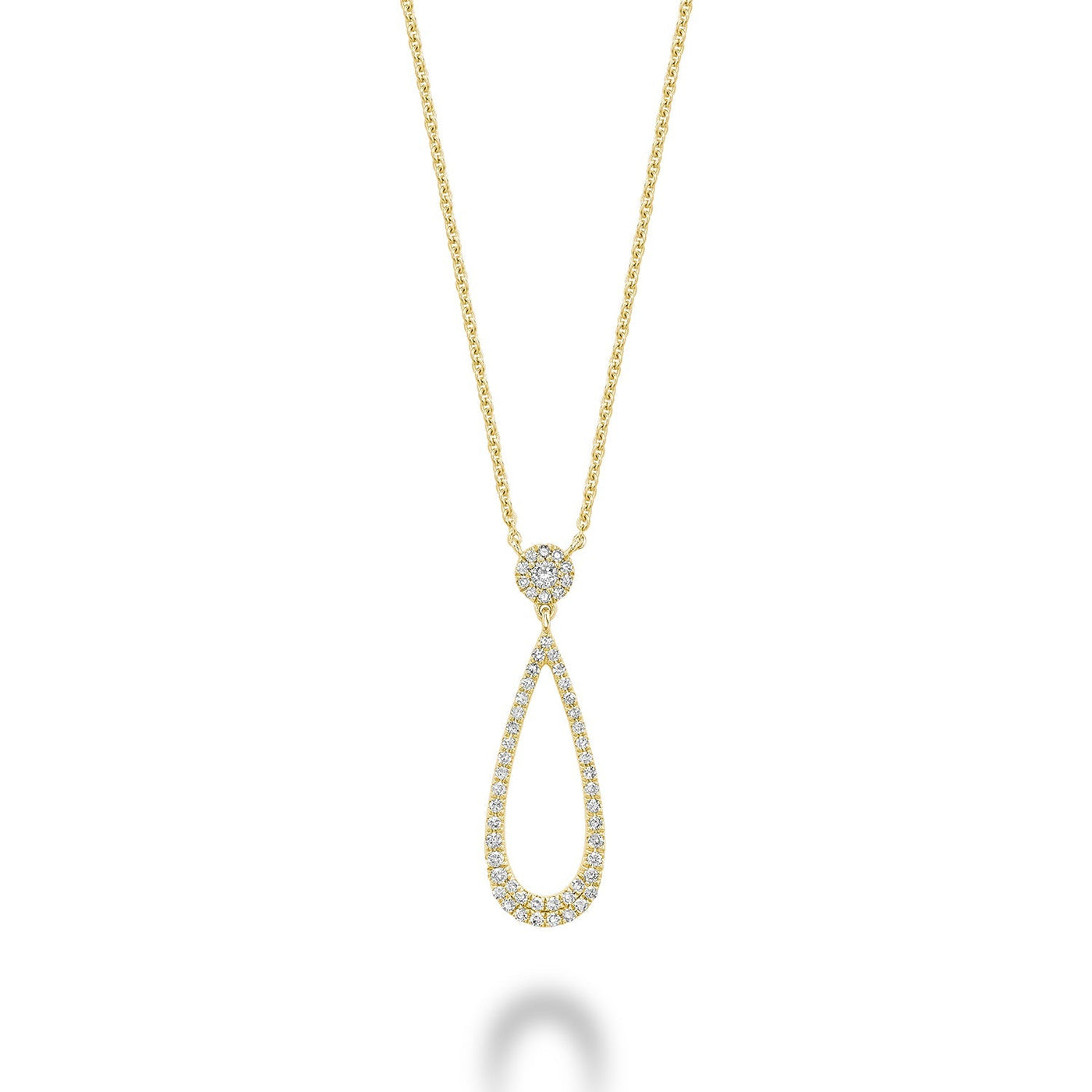 Drop Halo Diamond Necklace - RNB Jewellery