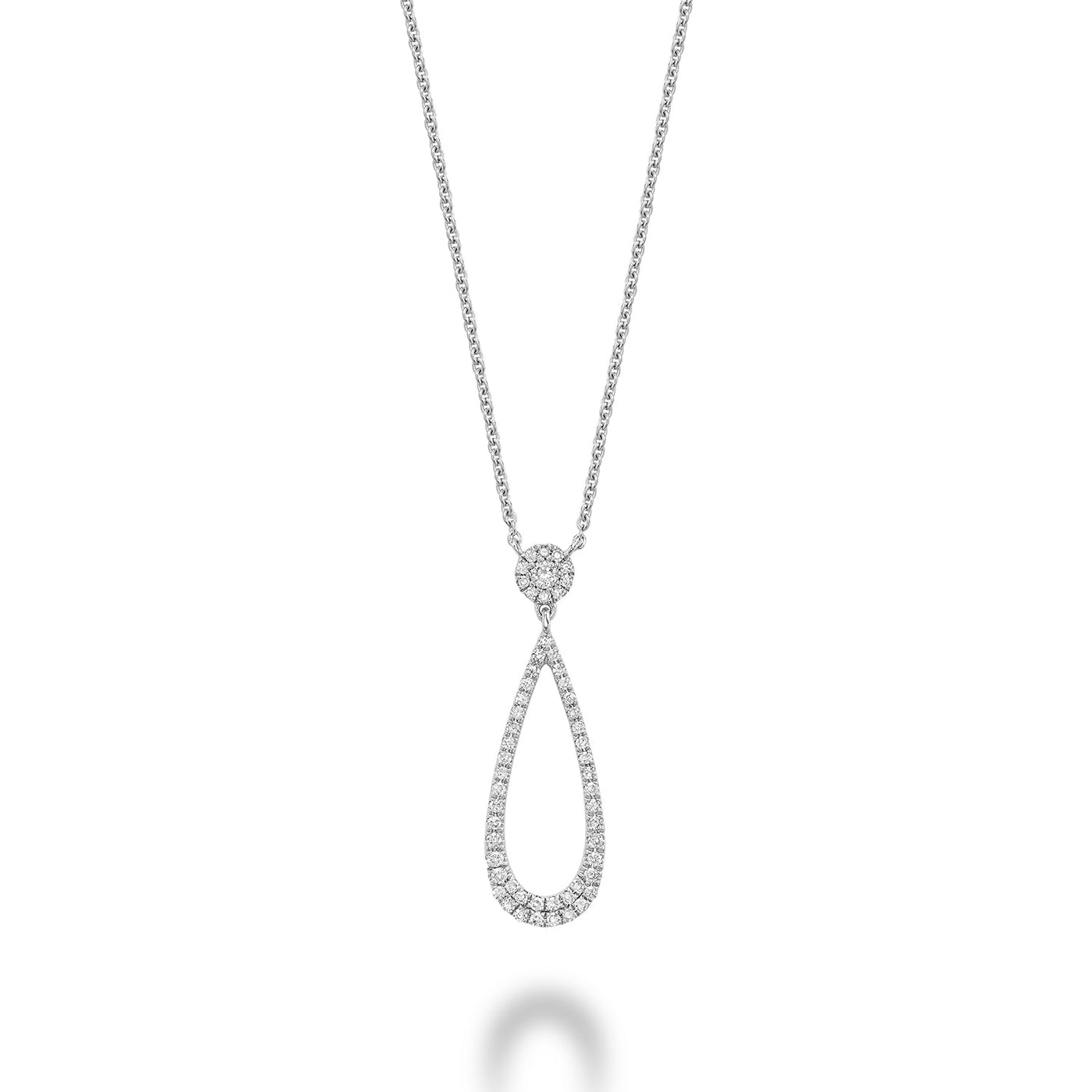 Drop Halo Diamond Necklace - RNB Jewellery