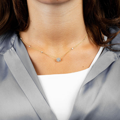 Flower Diamond Necklace - RNB Jewellery