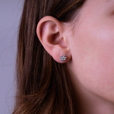 Flower Diamond Stud Earrings - RNB Jewellery