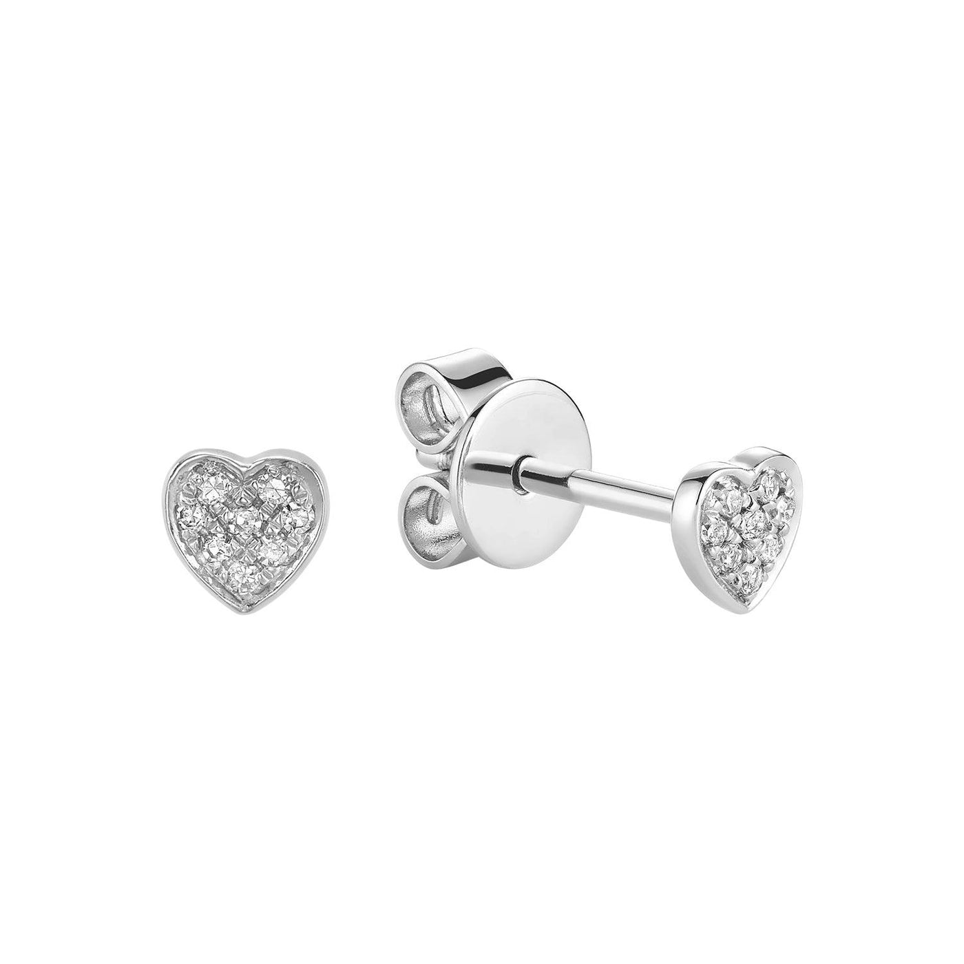 Heart Diamond Stud Earrings - RNB Jewellery
