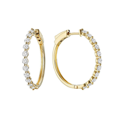 Hoop Diamond Earrings - RNB Jewellery