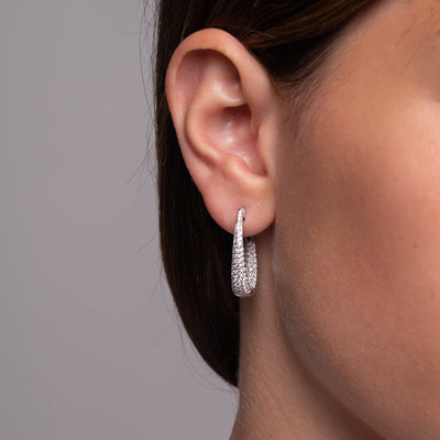 Inside Out Pave Diamond Hoop Earrings - RNB Jewellery