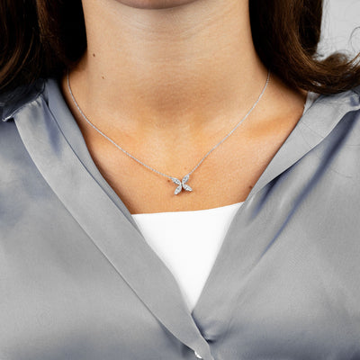 Marquise Flower Diamond Necklace - RNB Jewellery
