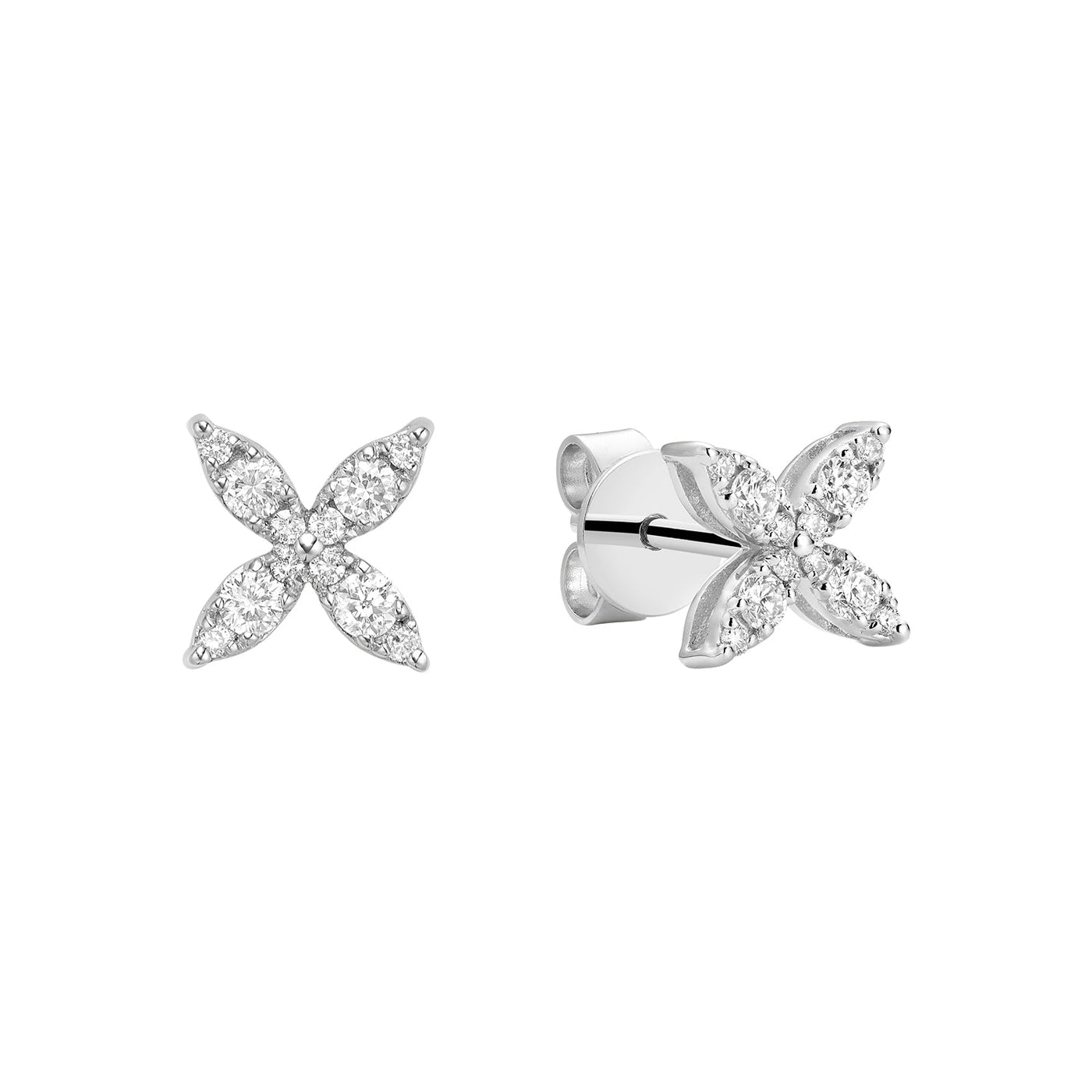 Marquise Flower Diamond Stud Earrings - RNB Jewellery