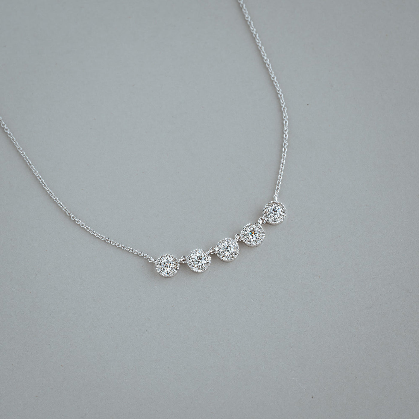 Martini Cup Halo Diamond Necklace - RNB Jewellery