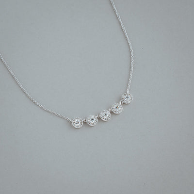 Martini Cup Halo Diamond Necklace - RNB Jewellery