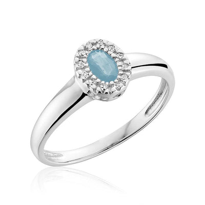 Oval Gemstone & Diamond Halo Ring - RNB Jewellery