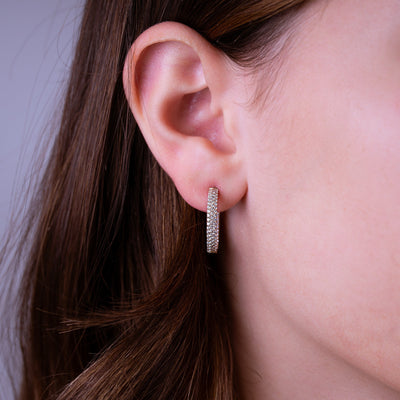 Pave Diamond Hoop Earrings - RNB Jewellery