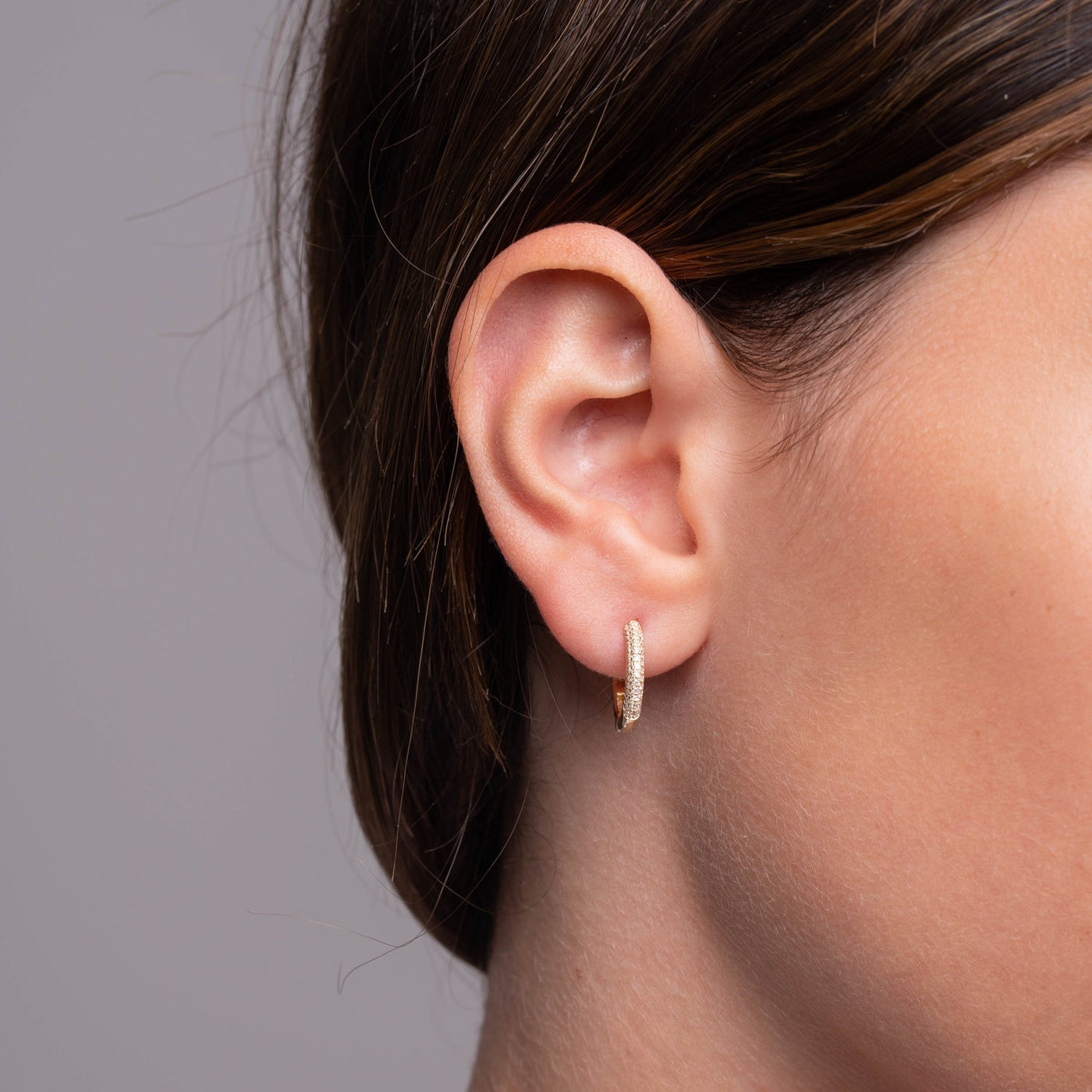 Pave Diamond Huggie Earrings - RNB Jewellery