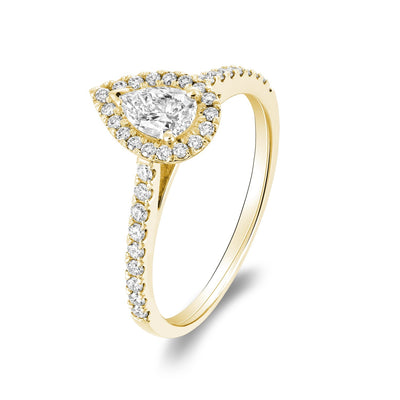 Pear Shape Halo Diamond Engagement Ring - RNB Jewellery