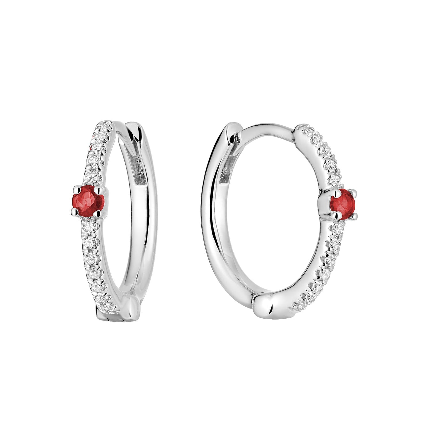 Precious Stone and Diamond Hoop Earrings - RNB Jewellery