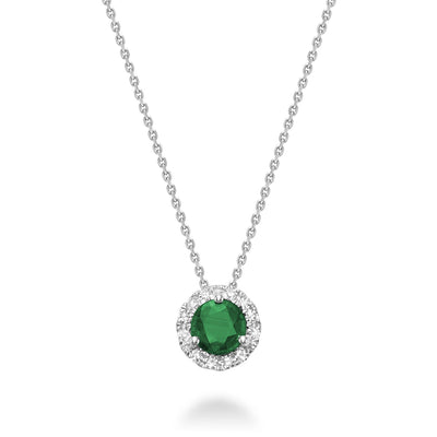 Precious Stone & Diamond Halo Pendant - RNB Jewellery