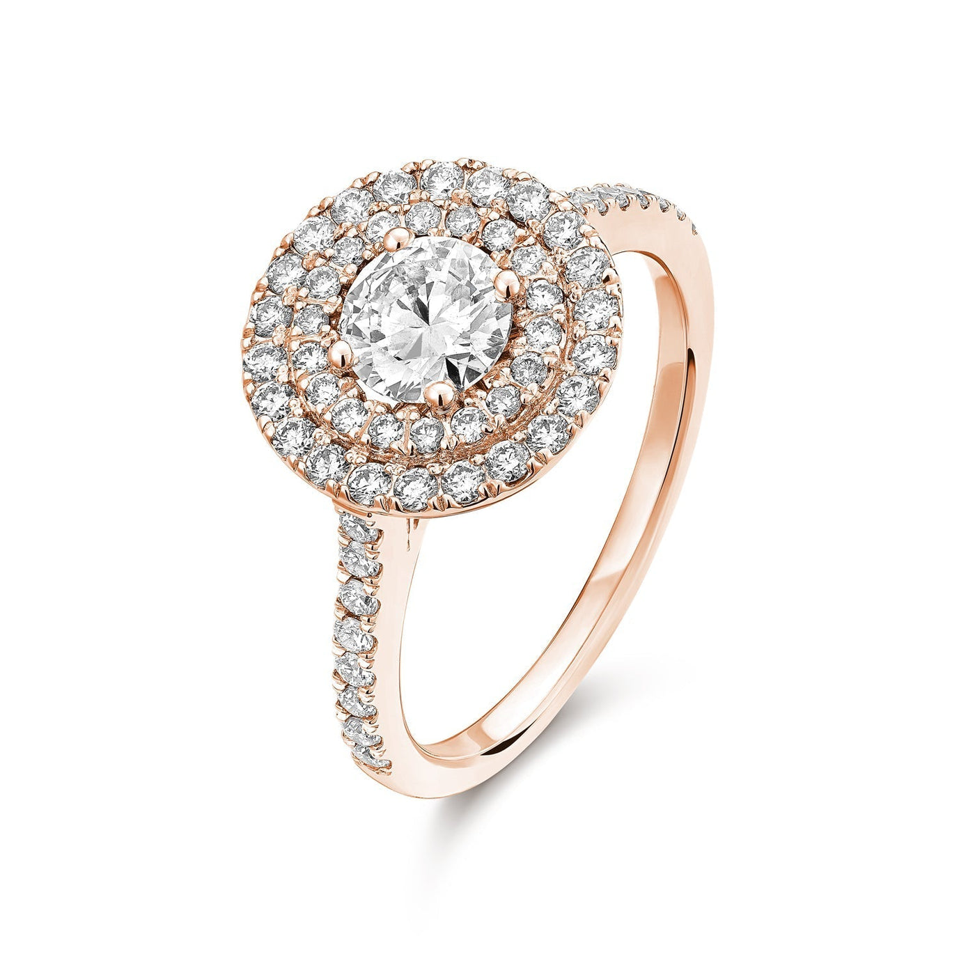 Round Double Halo Diamond Engagement Ring - RNB Jewellery