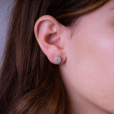 Round Pavé Diamond Stud Earrings - RNB Jewellery