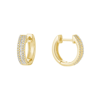 Semi Baguette Diamond Hoop Earrings - RNB Jewellery