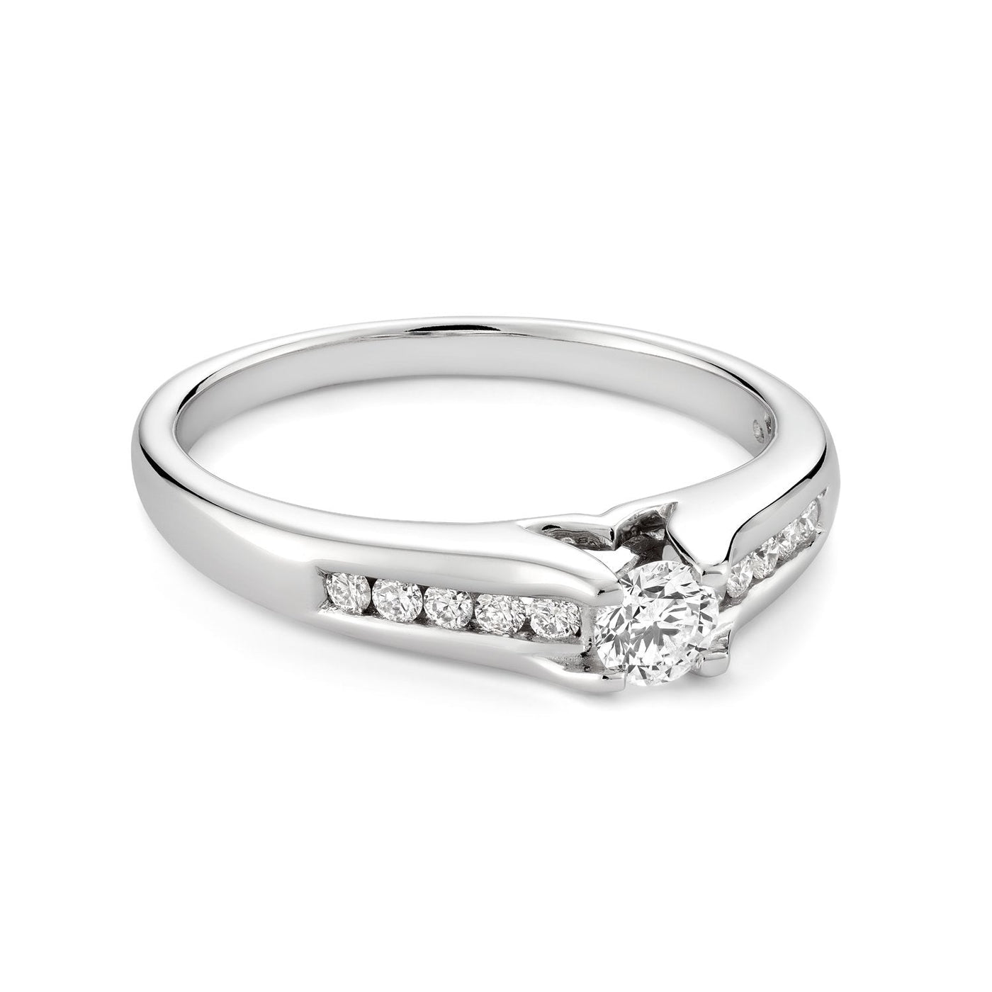 Solitaire Channel Set Diamond Engagement Ring - RNB Jewellery