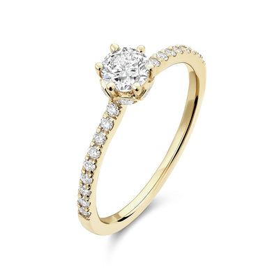 Solitaire Crown Setting Diamond Engagement Ring - RNB Jewellery