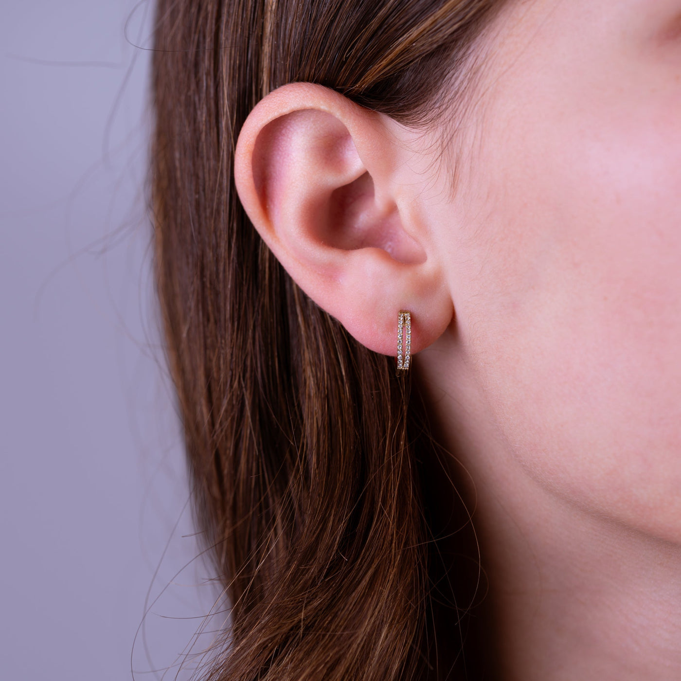 Split Shank Diamond Hoop Earrings - RNB Jewellery