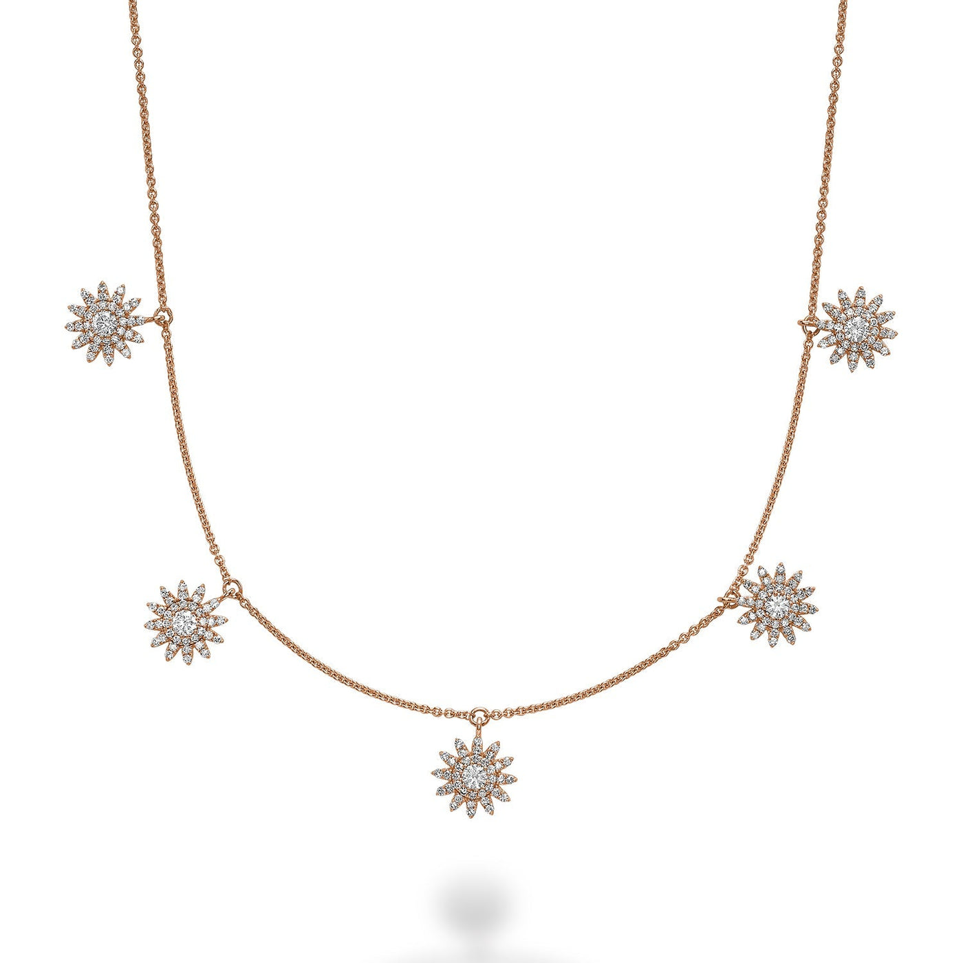 Sun Shaped Diamond By the Yard Necklace - RNB Jewellery