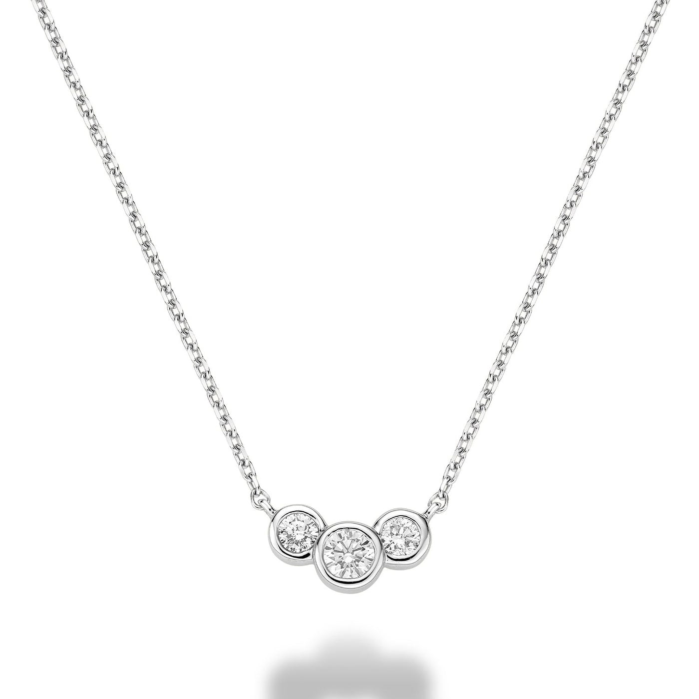 Triple Bezel Diamond Necklace - RNB Jewellery