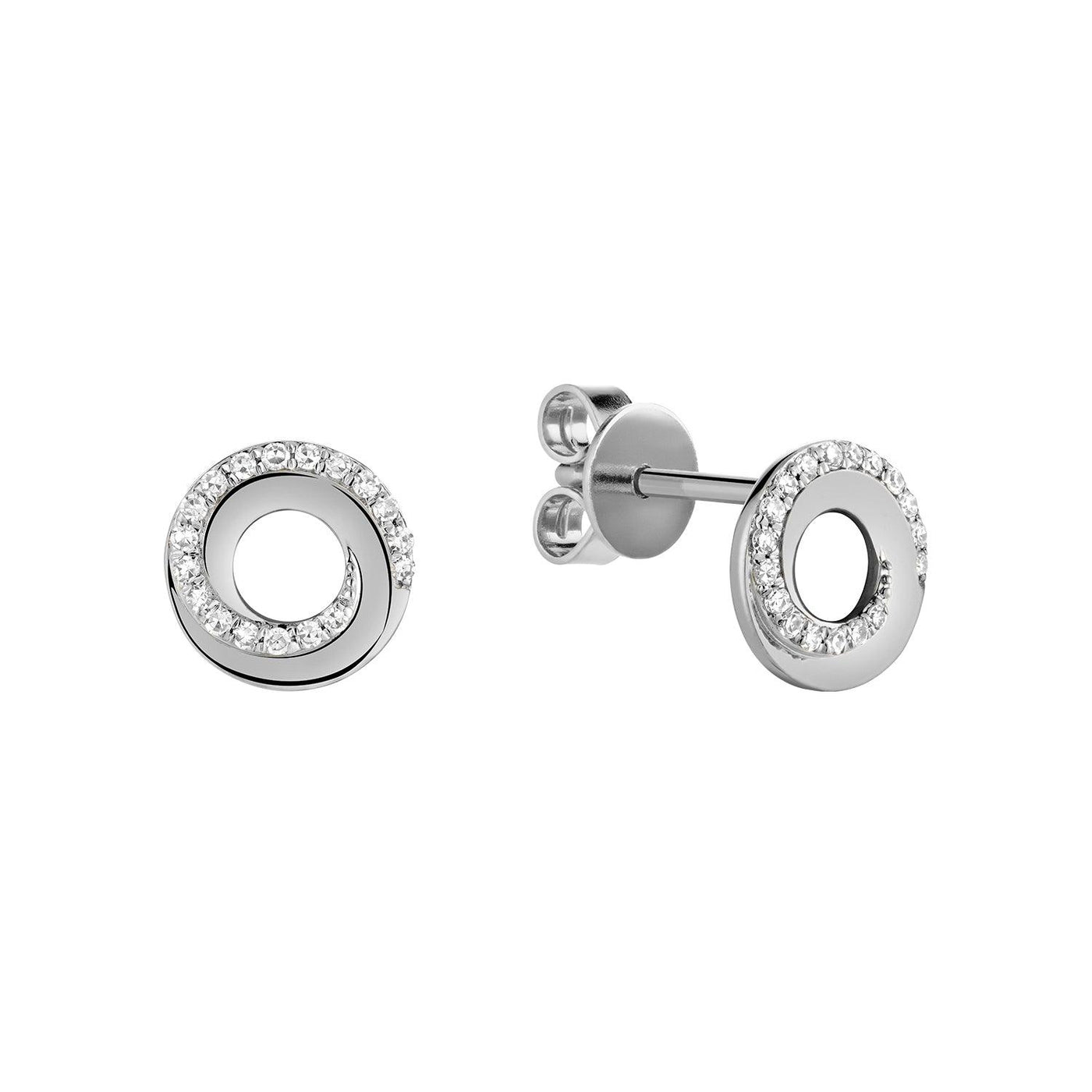 Whirl Diamond Stud Earrings - RNB Jewellery